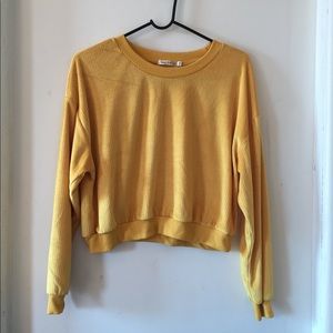 NWOT velvet mustard yellow long sleeve top SOLD